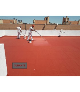 IMPER FIBRA de Tecno Prodist - Pintura Terrazas Impermeabilizante y  elástica con Fibras Incorporadas - Gran cubrición - Rojo - 10 Kg