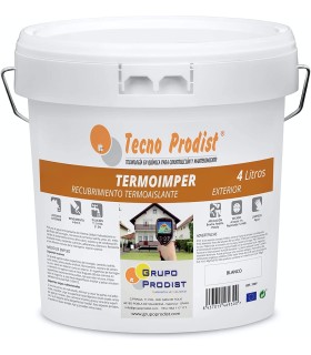 TERMOIMPER de Tecno Prodist - Pintura al agua Aislante Térmico Exterior - Impermeable Fachadas y Techos - Aisla calor y frío